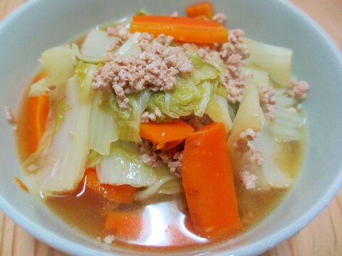 圧力鍋でひき肉と白菜の煮浸し